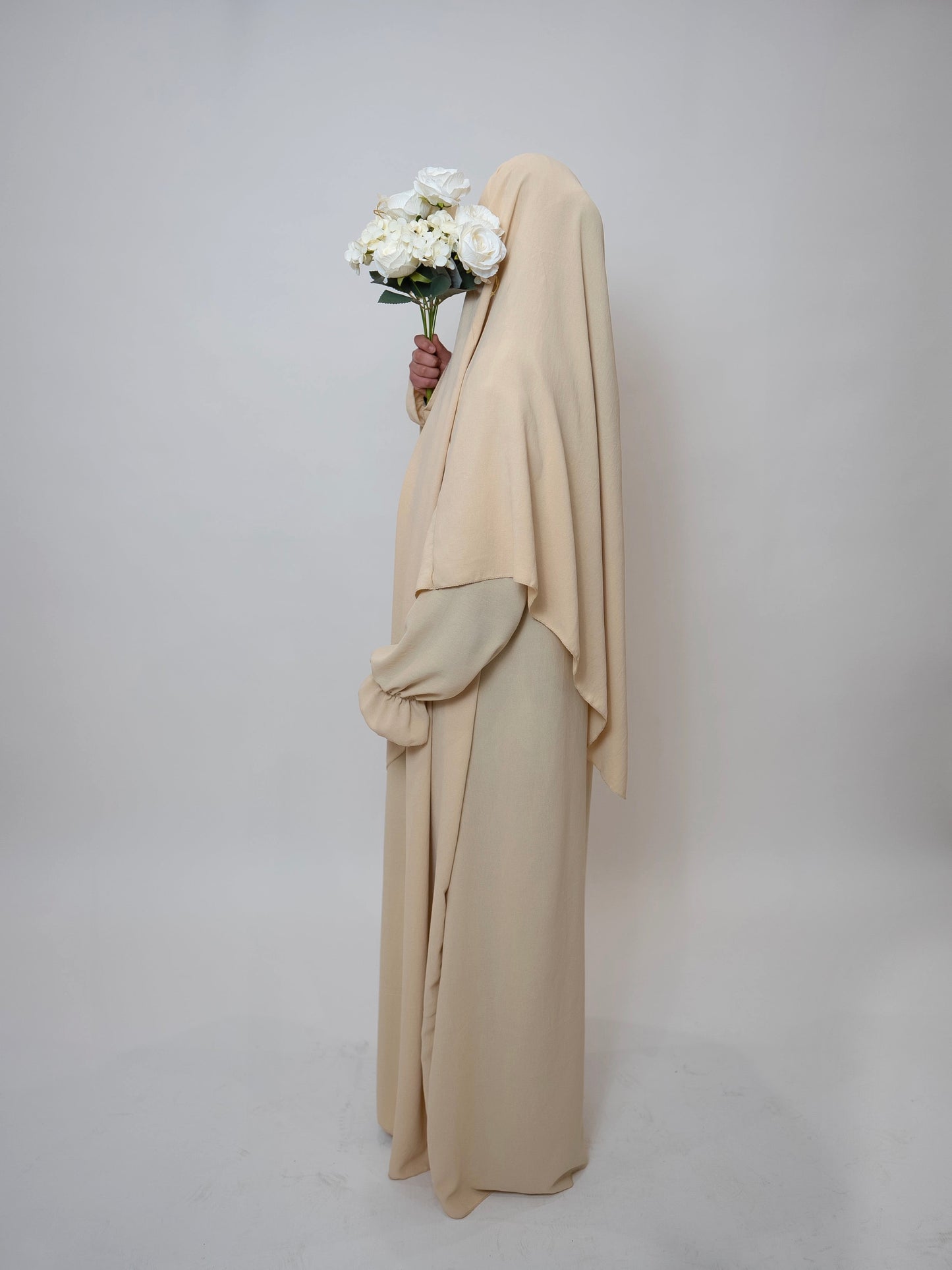 Tulips Abaya Set Cream