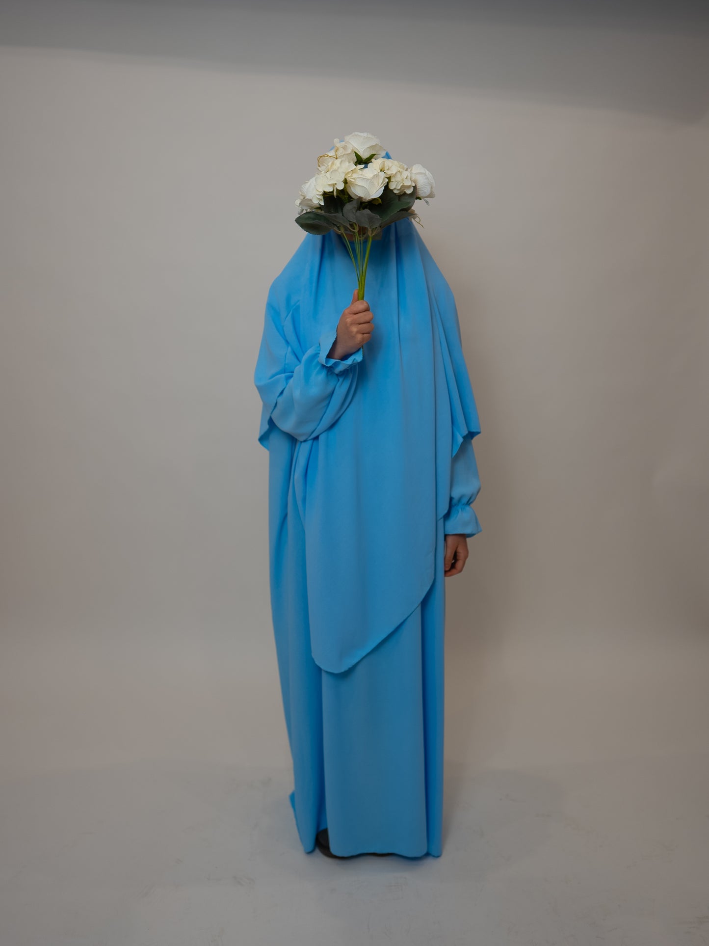 Tulips Abaya Set Baby Blue