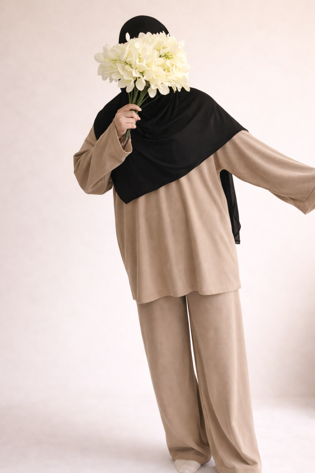 Jersey 2-Teiler Taupe