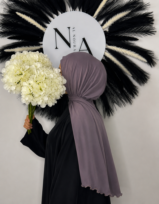 Welliger Hijab Flieder