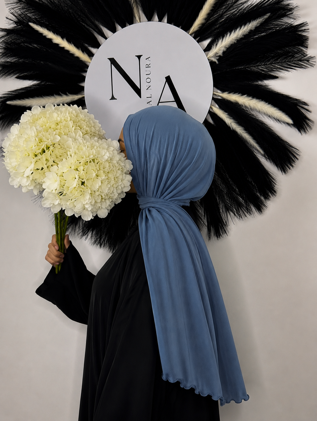 Welliger Hijab Blau