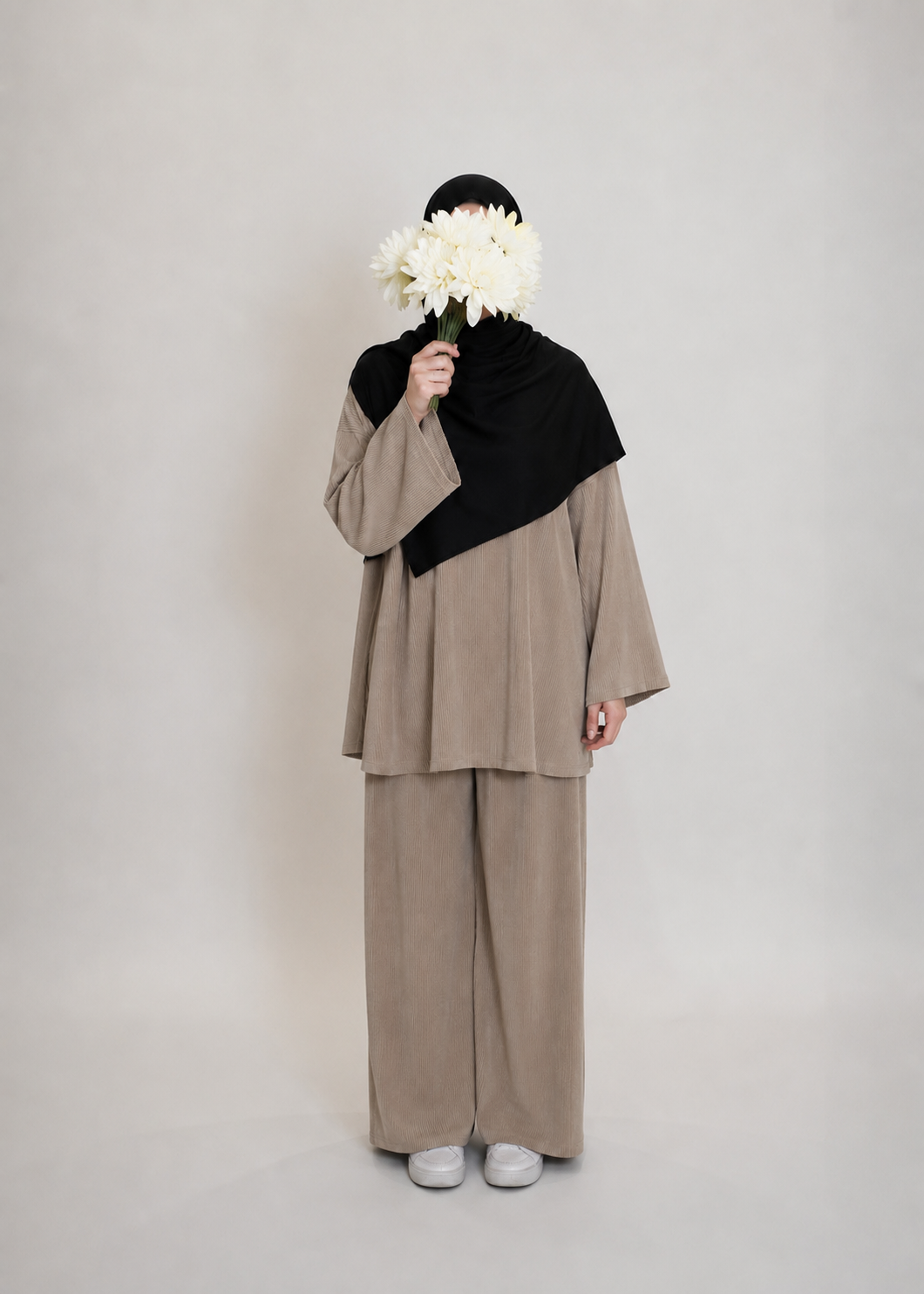 Jersey 2-Teiler Taupe
