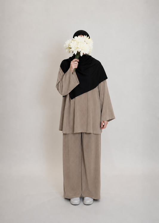 Jersey 2-Teiler Taupe