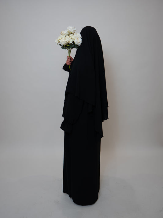 Tulpen Abaya Set Schwarz