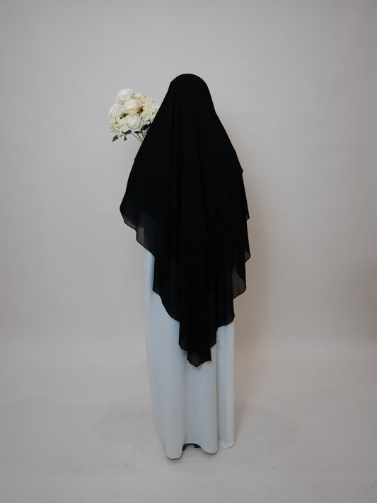 Khimar 3-Lagig Schwarz