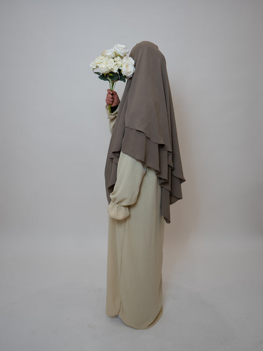 Khimar 2-lagig Taupe